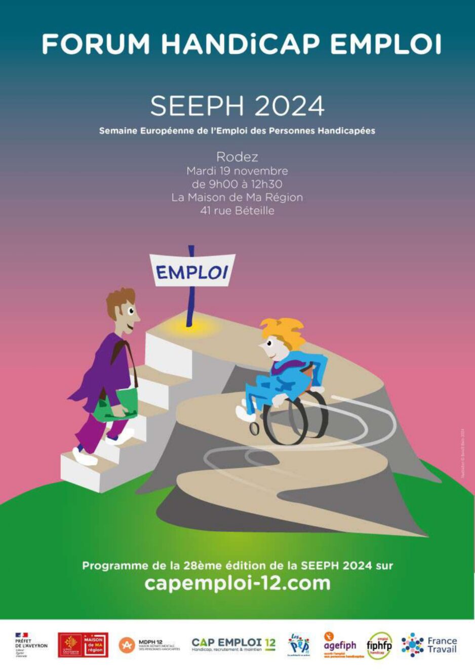 FORUM HANDICAP EMPLOI DE RODEZ, MARDI 19 NOVEMBRE DE 9H A 12H30.